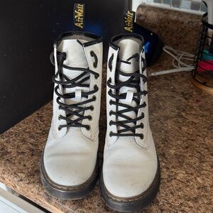 Dr. Martens White Boots with Black Laces